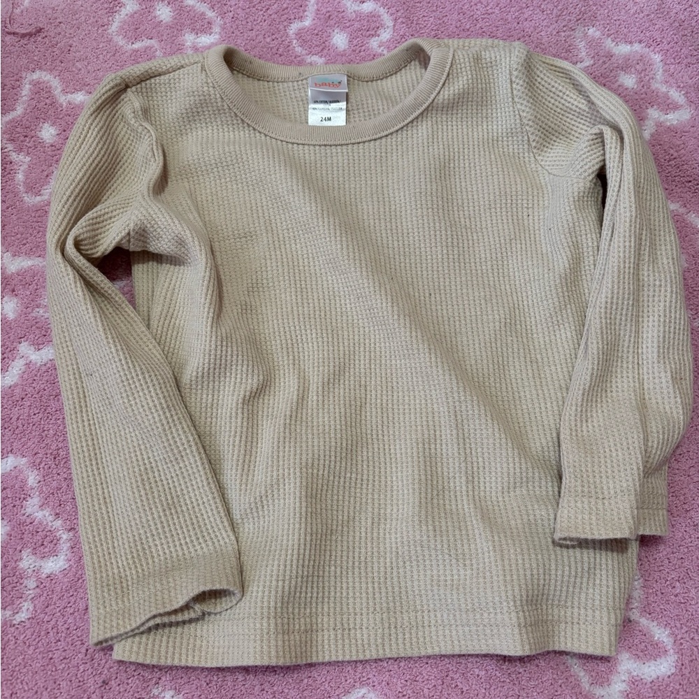 Kids Beige Long Sleeve Shirt
